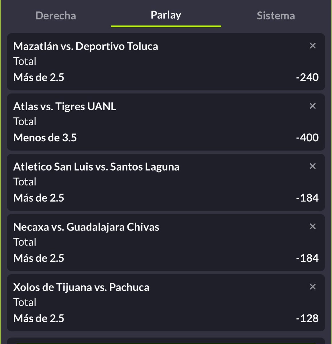 Parlay de Goles +666 en #LigaMx

En toda la jornada espero salgan, solo en el de atlas vs tigres lo veo cerrado 👍🏼
