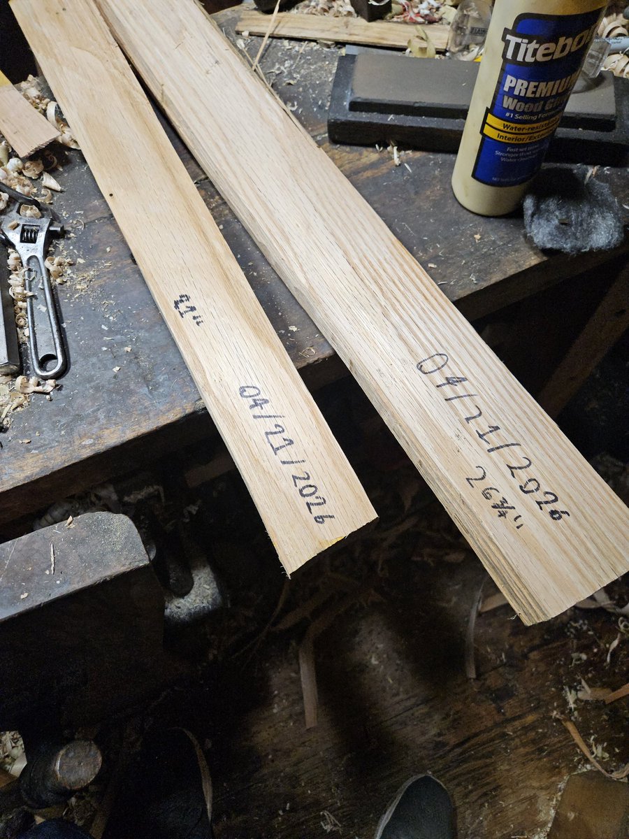 Might have skipped over a few this month, but I've been dating my handles billets like this to help with drying