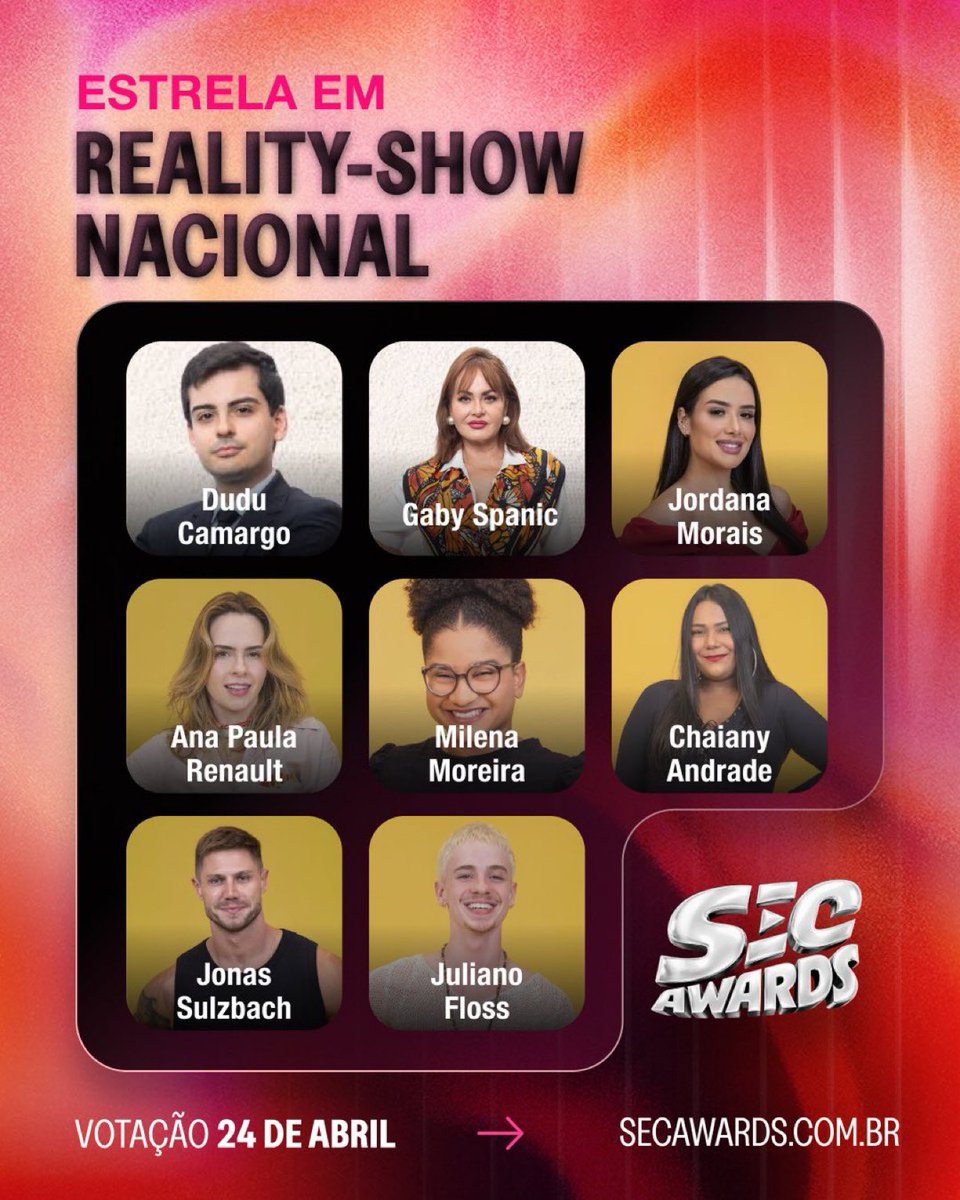 🚨ATENÇÃO: A Ana Paula foi indicada ao SEC Awards 2026 e a votação começa dia 24 de Abril, às 0h com hashtags no Twitter + Site!

• Contamos com a ajuda de todos vocês para fazermos ela mais uma vez campeã. Alô Renaults, cadê vocês?