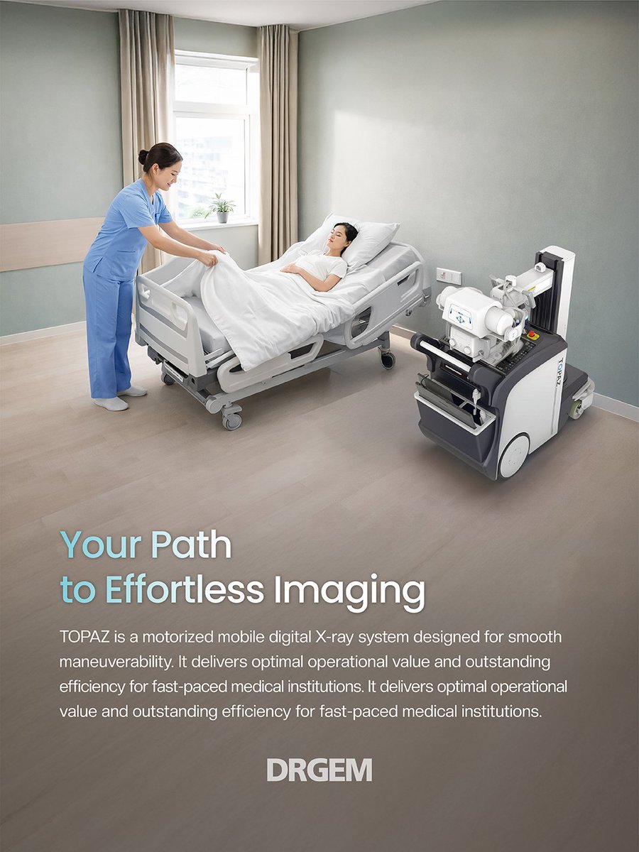 drgemhealthcare's tweet image. 💎 Discover the TOPAZ motorized mobile X-ray system, a high-performance solution designed for smooth driving and overwhelming maneuverability.

🔗 Find out more at our website: drgemhealthcare.com/ko/topaz/

#DRGEM #TOPAZ #MobileXray #Radiology #DigitalRadiography