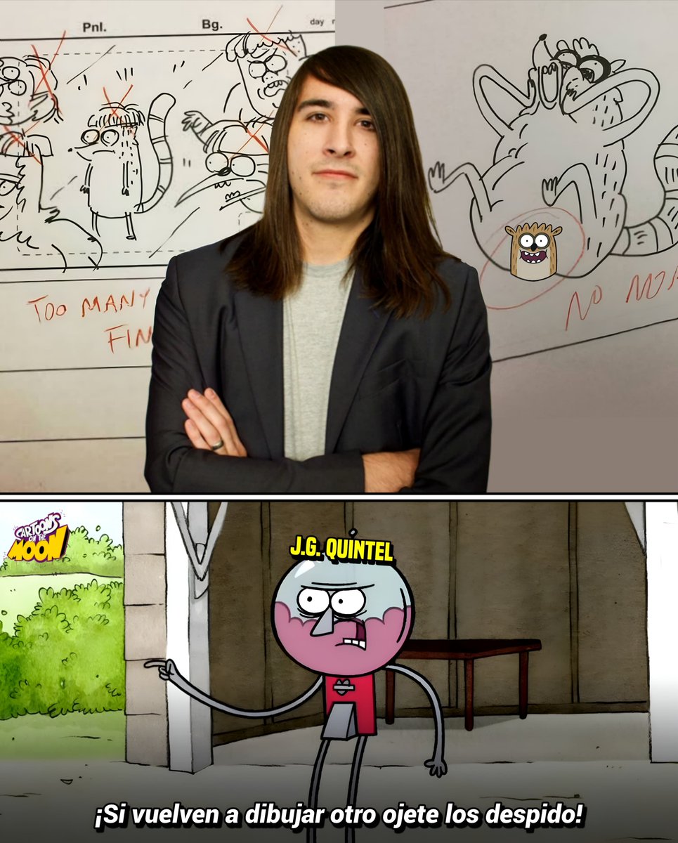 Un dato animado hasta Beyond The Spider-Verse. Día 270.

En la producción de Un Show Más, algunos artistas llenaban de bromas los storyboards: dibujaban desde pelucas hasta anos a los personajes. 

El propio J.G Quintel tuvo que decirles que dejaran de hacerlo.