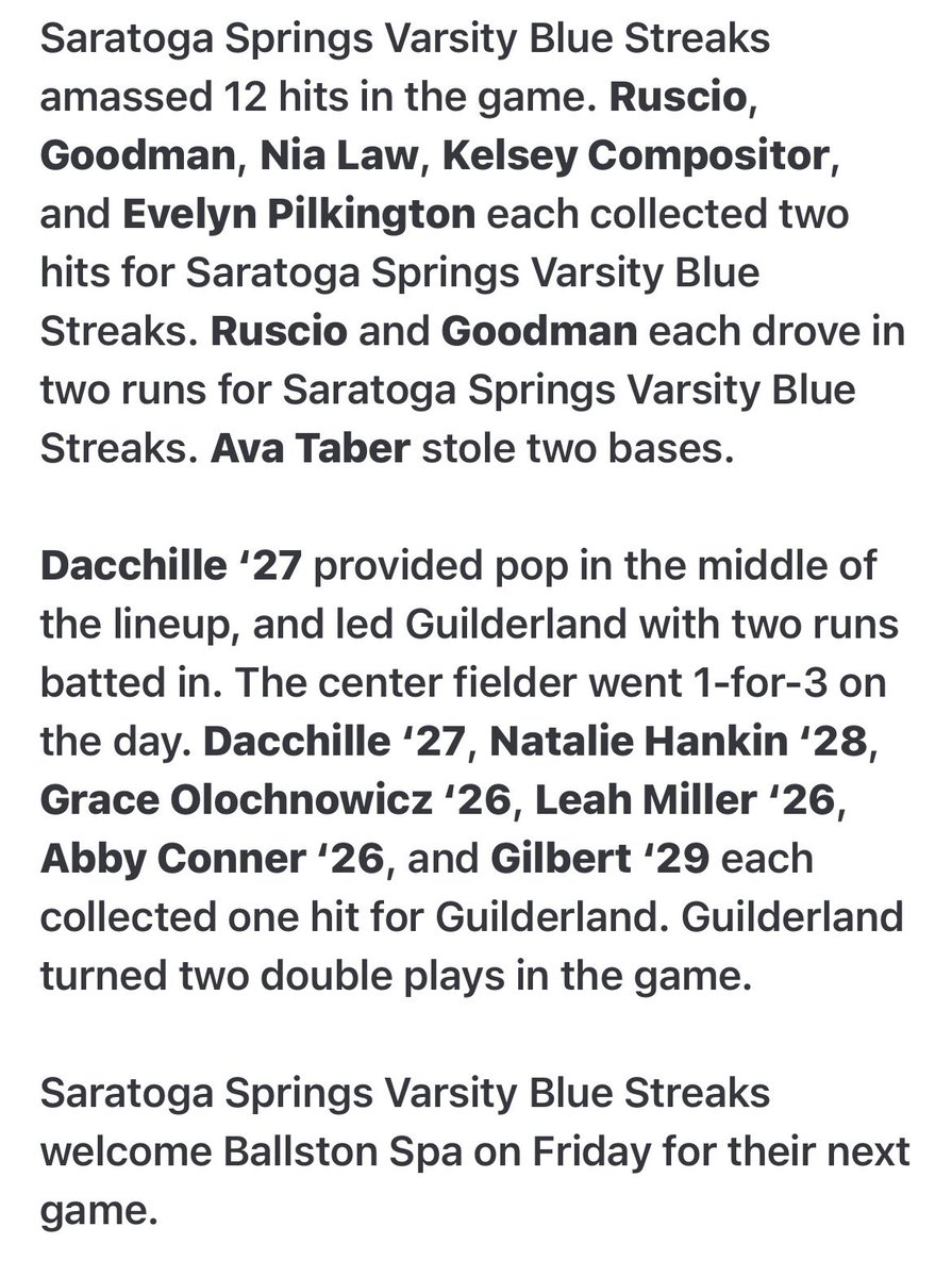 Saratoga HS Softball tweet media