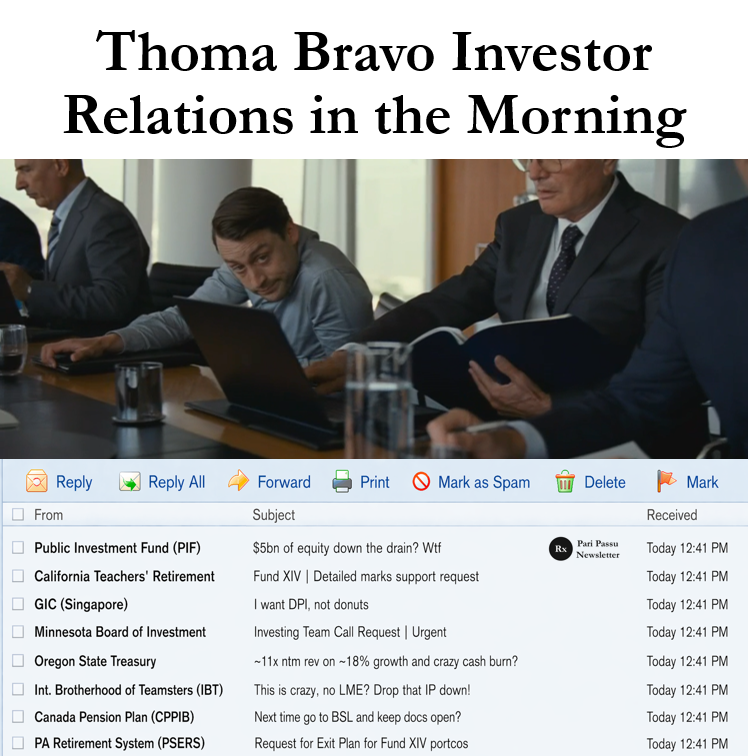 Restructuring__'s tweet photo. "Party is officially over for Thoma Bravo’s Medallia

The firm is reportedly surrendering the software giant to its lenders, walking away from a $5.1bn equity disaster

After a 2021 acquisition price of $6.4bn, the business is now being carved up by private credit lenders, with Blackstone, KKR, and Apollo leading the charge"