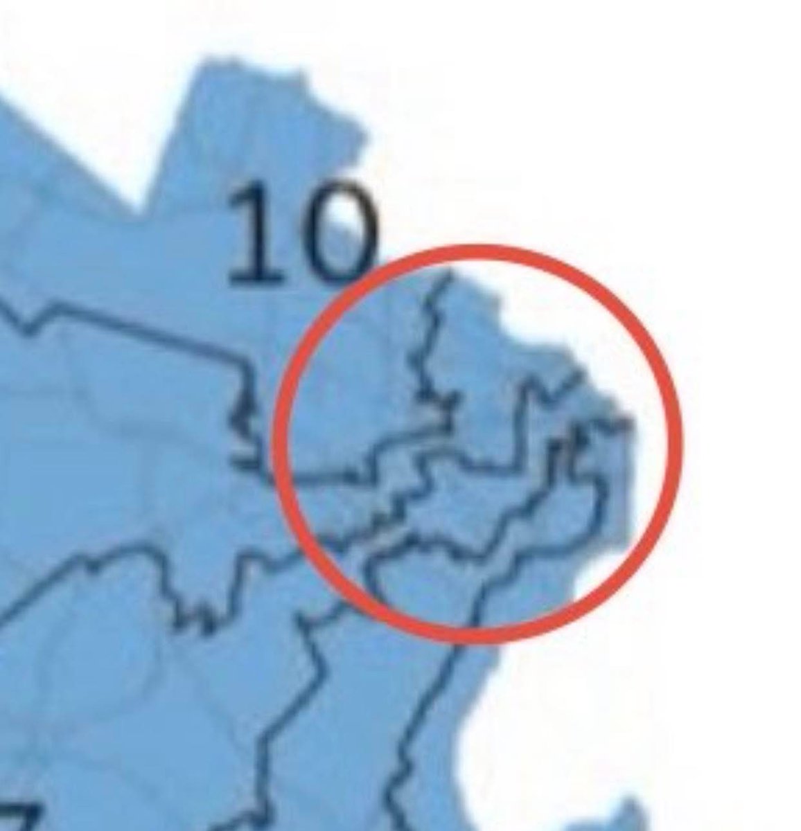 abakcuh's tweet photo. @CBSNews This might have something to do with. 5 districts that all connect directly to Fairfax county. So one county is over represented. https://t.co/aim139qD2R