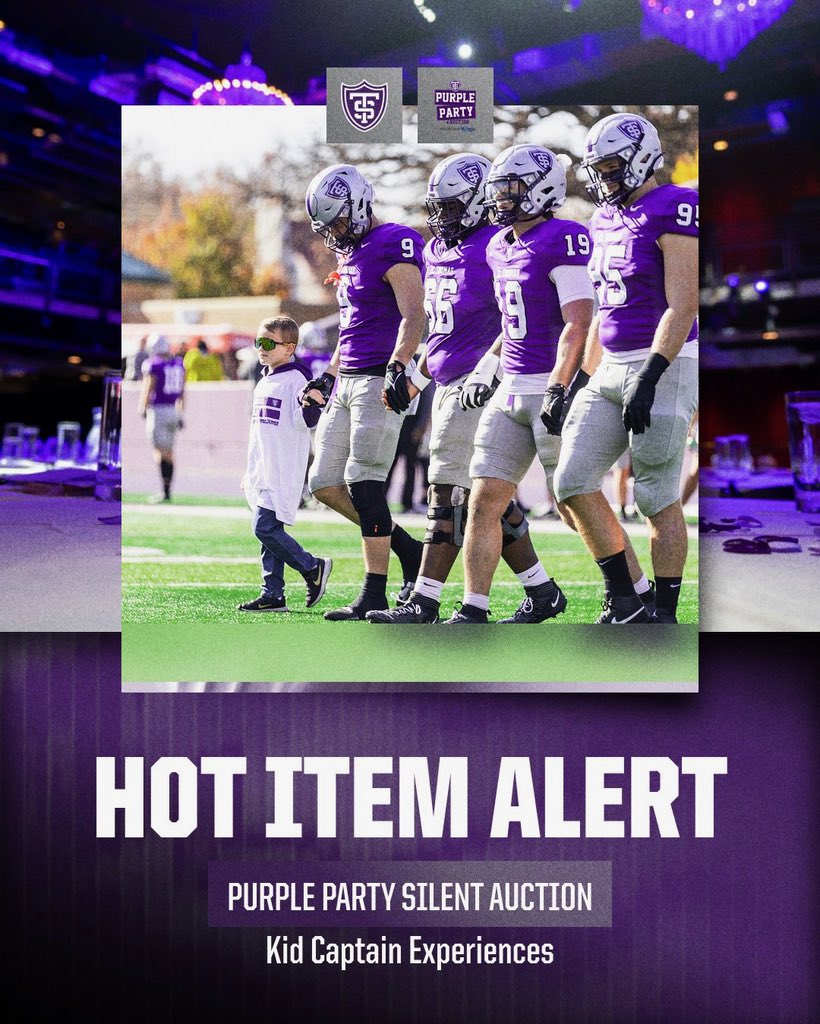 UST_Football's tweet image. Don’t miss your chance to experience the #pride &amp;amp; #passion of St. Thomas Football 

#PurpleParty @TommieAthletics Tomorrow

🔗👉 events.handbid.com/lp/2026-purple…

#Passion26 • @UofStThomasMN 🟣⚪️⚫️