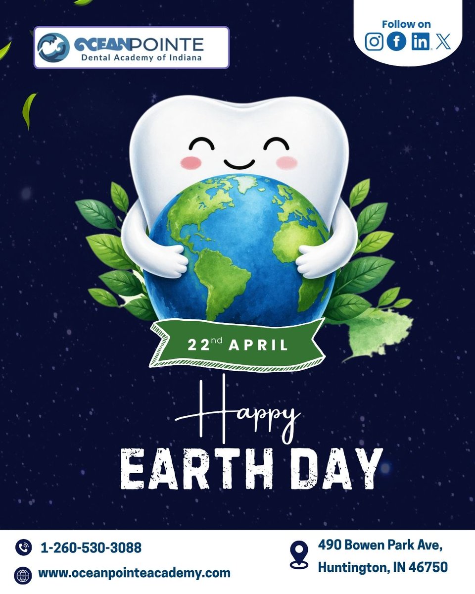 Oceanpointe45's tweet photo. Celebrate Earth Day with a smile as bright as a healthy smile!
Let’s take a step towards a greener, cleaner, and healthier future

#EarthDay #HappyEarthDay #SaveEarth #GoGreen #EcoFriendly #SustainableLiving #ProtectOurPlanet #GreenFuture #CleanEarth #NatureLovers https://t.co/BvMBqu7Wao