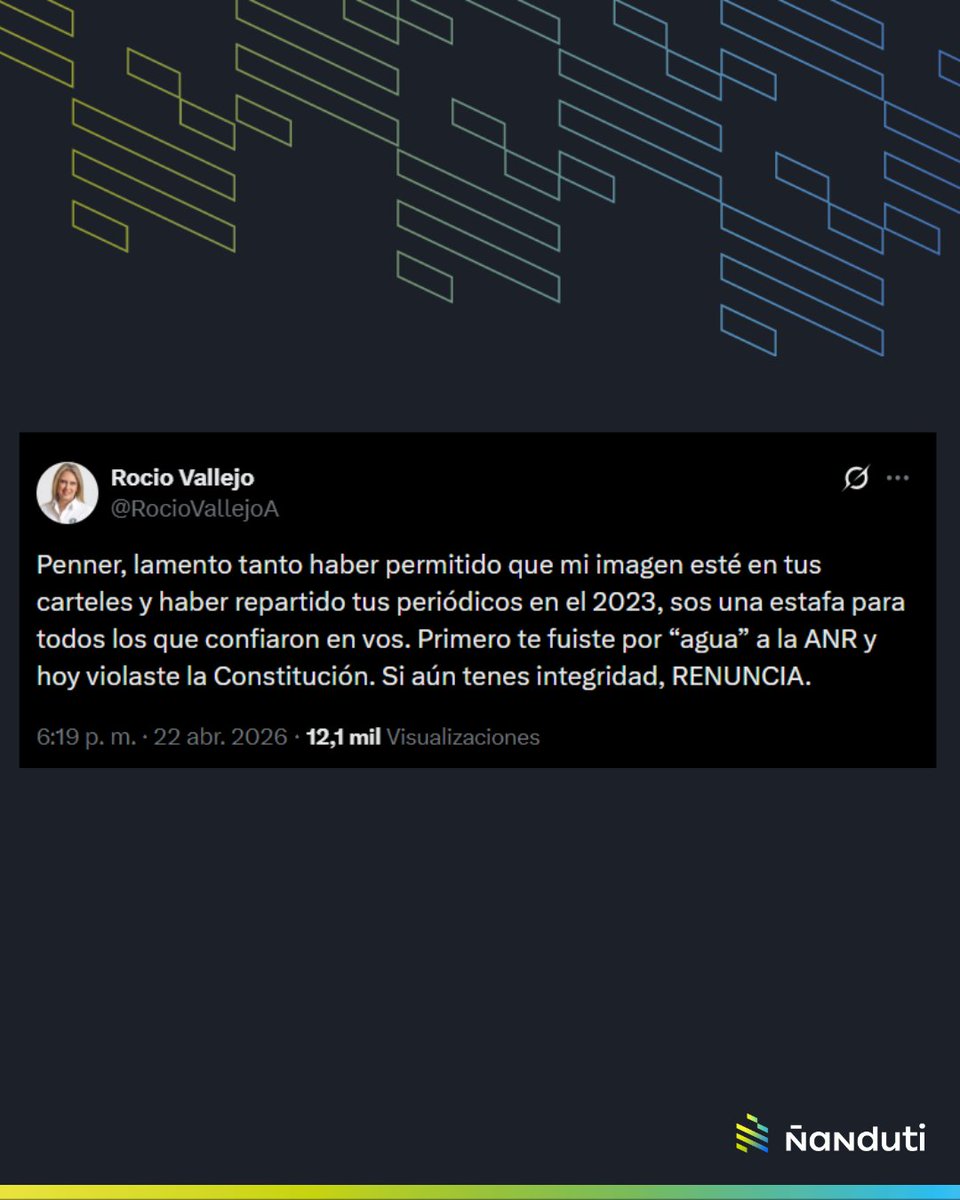 Diputada le pidió renunciar al senador Orlando Penner 👀

😯 La legisladora por el Partido Patria Querida, Rocío Vallejo, rompió el silencio tras el voto de Penner a favor del permiso de Hernán Rivas en Cámara Alta y expresó su descontento con un mensaje dirigido al senador, con