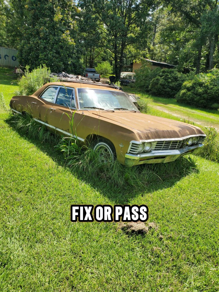 Sofia50020Sofia's tweet photo. A Gorgeous 1967 Chevrolet Impala 🇺🇸

FIX

or

PASS https://t.co/QnBbAqMbMO