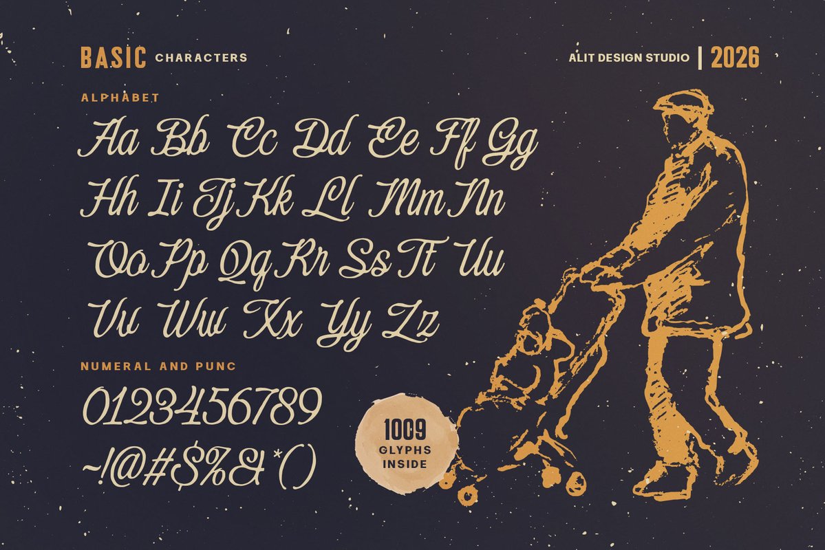 alitdesign's tweet image. Eleven Hockey – A Timeless Retro Handwritten Script a masterfully crafted handwritten script that strikes the perfect balance between vintage nostalgia and modern elegance.

Link Download :
creativemarket.com/alitdesign/292…

#font #typeface #design