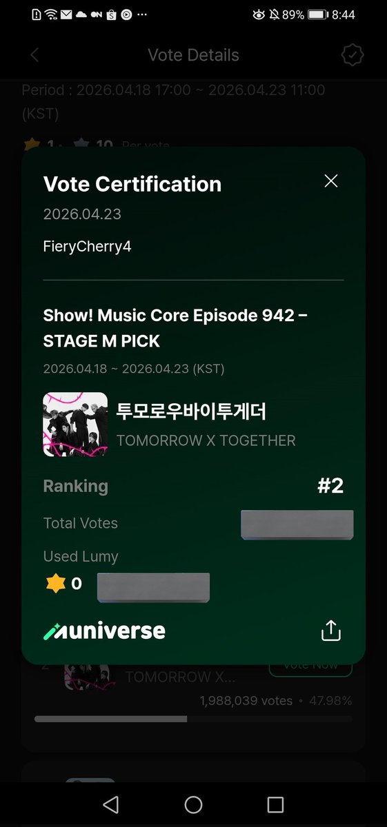 fierycherry01's tweet photo. Im gonna be busy during the last minutes so here are my last votes.

Last 45 mins of voting for mucore btw
PLEASE DO YOUR BEST #voteTXT https://t.co/h4WATQl4cA