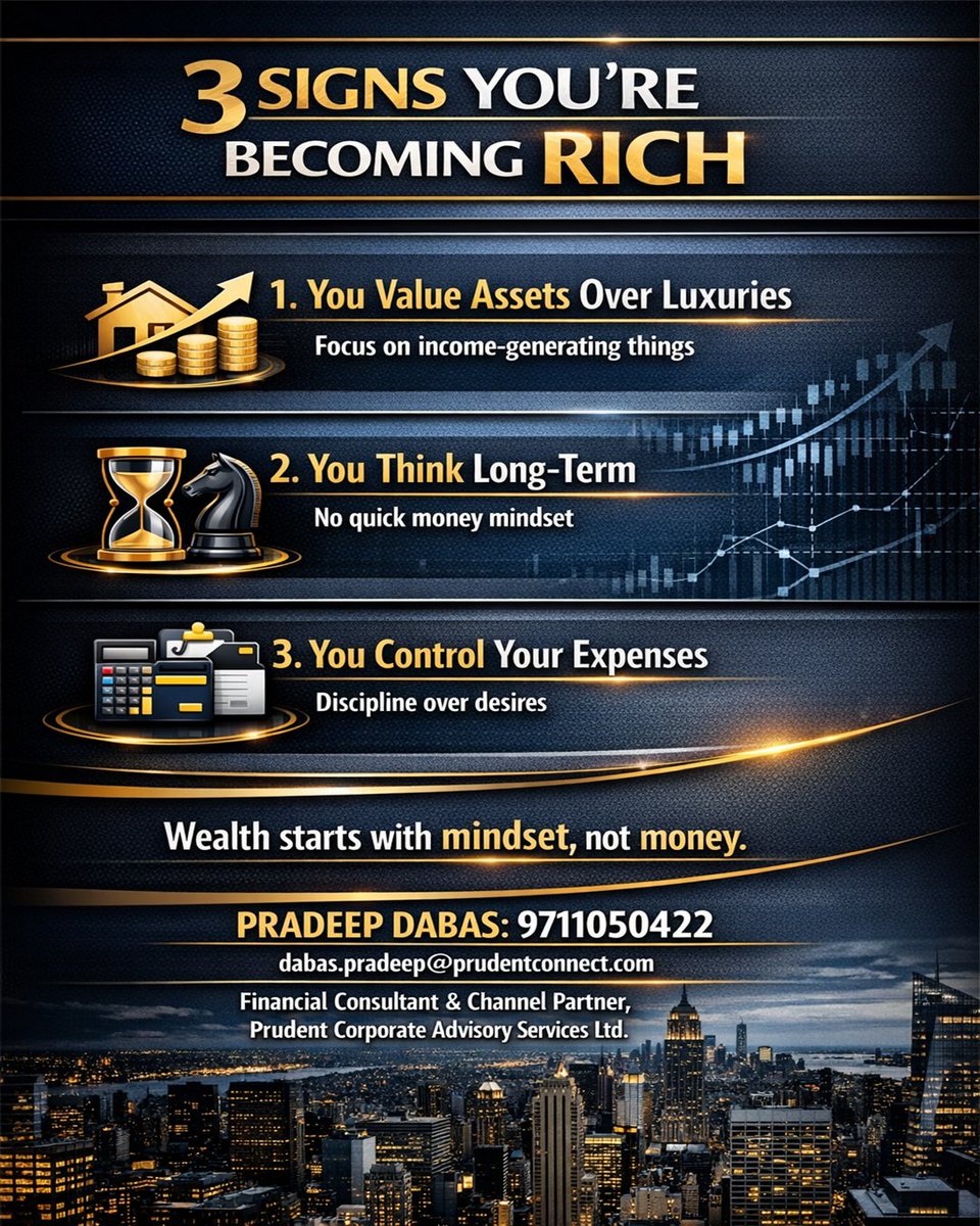 dabas_pradeep's tweet image. Are You Future Rich? 🤔

#RichMindset #WealthCreation #FinancialFreedom #MoneyHabits #InvestSmart