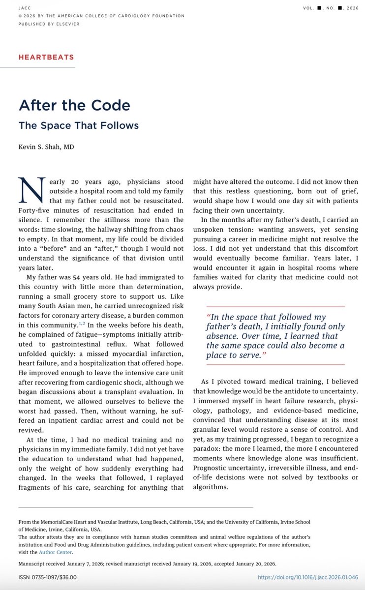 KevinShahMD's tweet image. Over 20 years ago, I watched 45 minutes of resuscitation end in silence. The weeks before were filled with subtle symptoms, easy to dismiss. Until they weren’t.

That experience never left. It provided #lessons

• Not all risk announces itself
• Delayed recognition is common
•