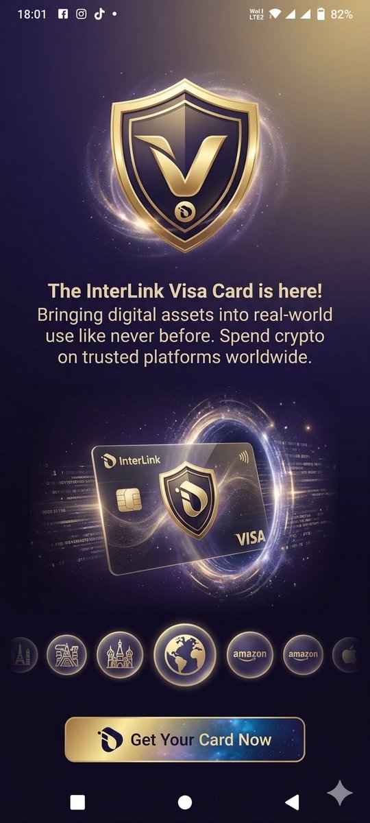 WAHEED9141's tweet image. The InterLink Visa Card is here! Bringing digital assets into real-world use like never before. Spend crypto easily on trusted platforms worldwide. #InterLink #ITLG #ITL