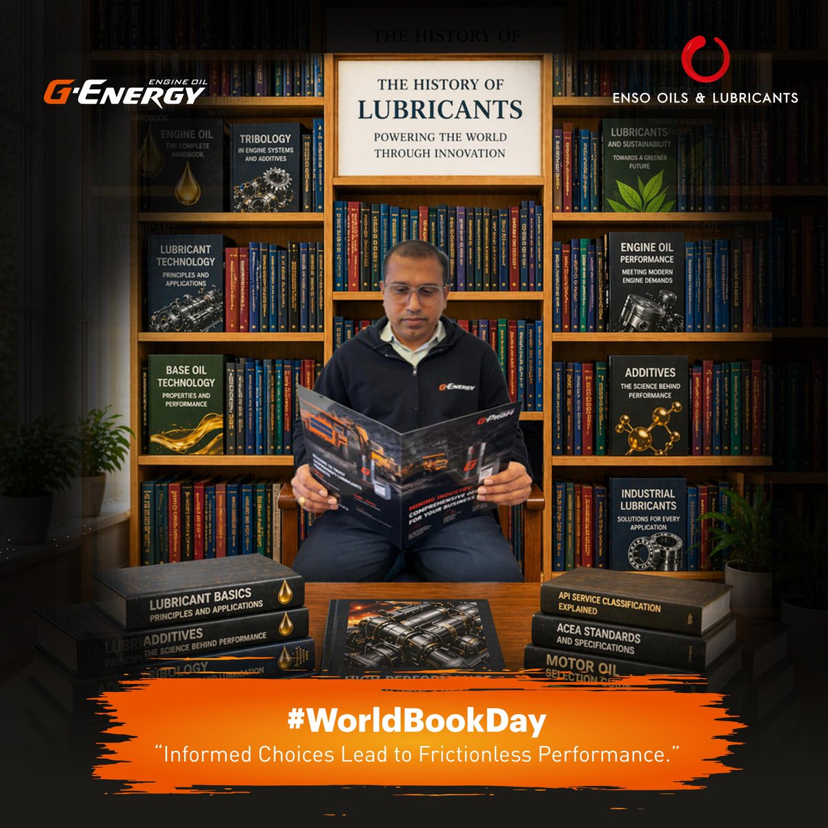 ensooils's tweet image. A good book stays with you for life📚✨
The right engine oil stays with your vehicle, every mile 🚗💨
Celebrate World Book Day with G-Energy 🌍📖
#WorldBookDay #GEnergy #DriveWithConfidence #EngineCare #PerformanceMatters #KeepMoving #AutoCare #EnsoGroup #Ensoilsandlubricants🚘📚