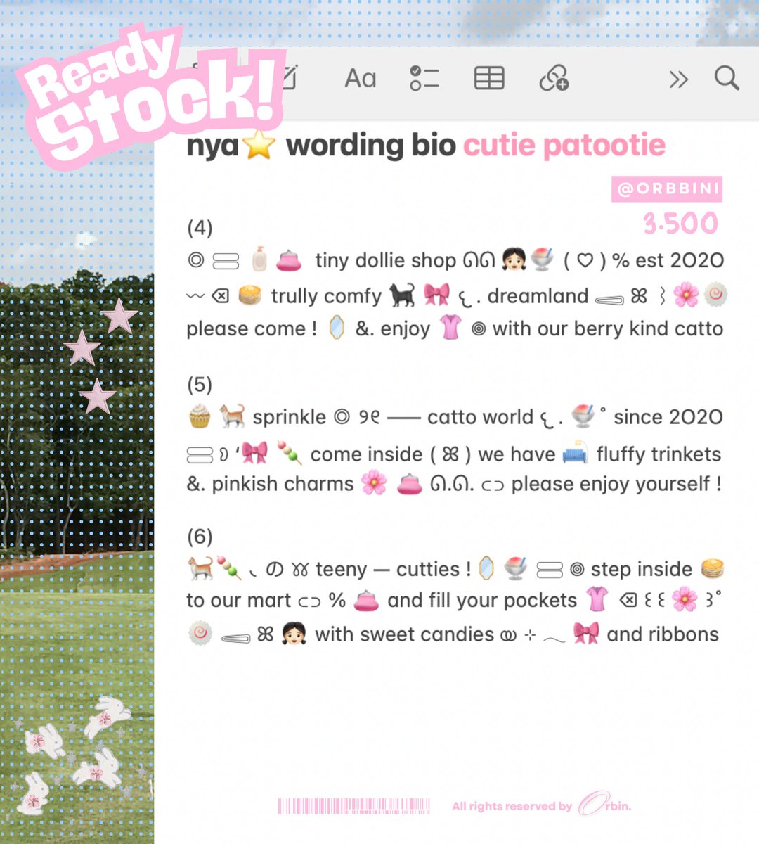 nya⭐️ wOrding layout 📌OPTIP tweet media