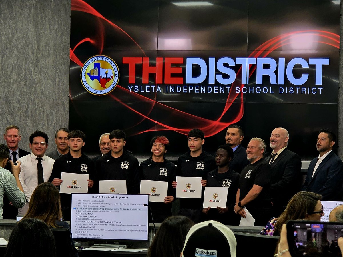 HHSCarrasco's tweet photo. Congratulations to our @Hanks_Soccer program on a phenomenal season and playoff run this year. 

We appreciate the wonderful recognition by our @YsletaISD School Board this afternoon.

#LeadingTheCharge➡️#ForTheKingdom 

@YISDAthletics1 | @Fchavezeptimes https://t.co/DTh0xLrxcc