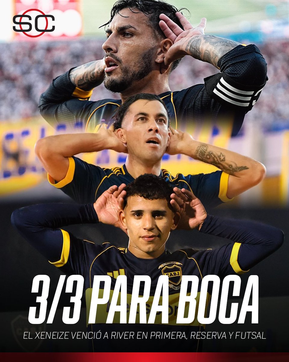 🔵🟡  BOCA EN LOS ÚLTIMOS SUPERCLÁSICOS

✅ FUTSAL: Boca 3-2 River el sábado 18/04 

✅ PRIMERA DIVISIÓN: River 0-1 Boca el domingo 19/04

✅ RESERVA: Boca 2-0 River el miércoles 22/04

📷 <a href="/BocaJrsOficial/">Boca Juniors</a>