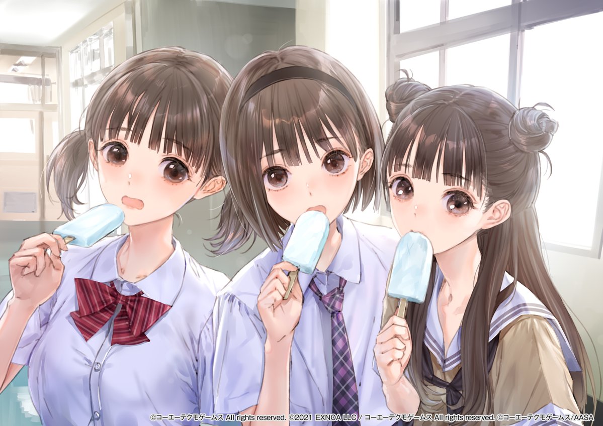 今日は #アイスクリームの日 🍦
愛央&amp;こころ&amp;勇希、3人でアイスタイム✨
みなさんはどんな味のアイスクリームが好きですか？
リプライで教えてください❣

#ブルリフQ