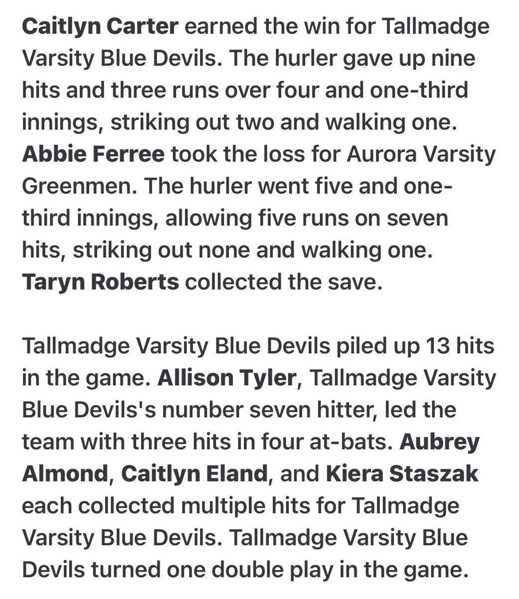 Tallmadge Softball tweet media