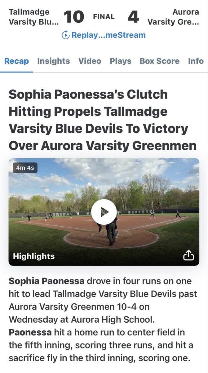 Tallmadge Softball tweet media