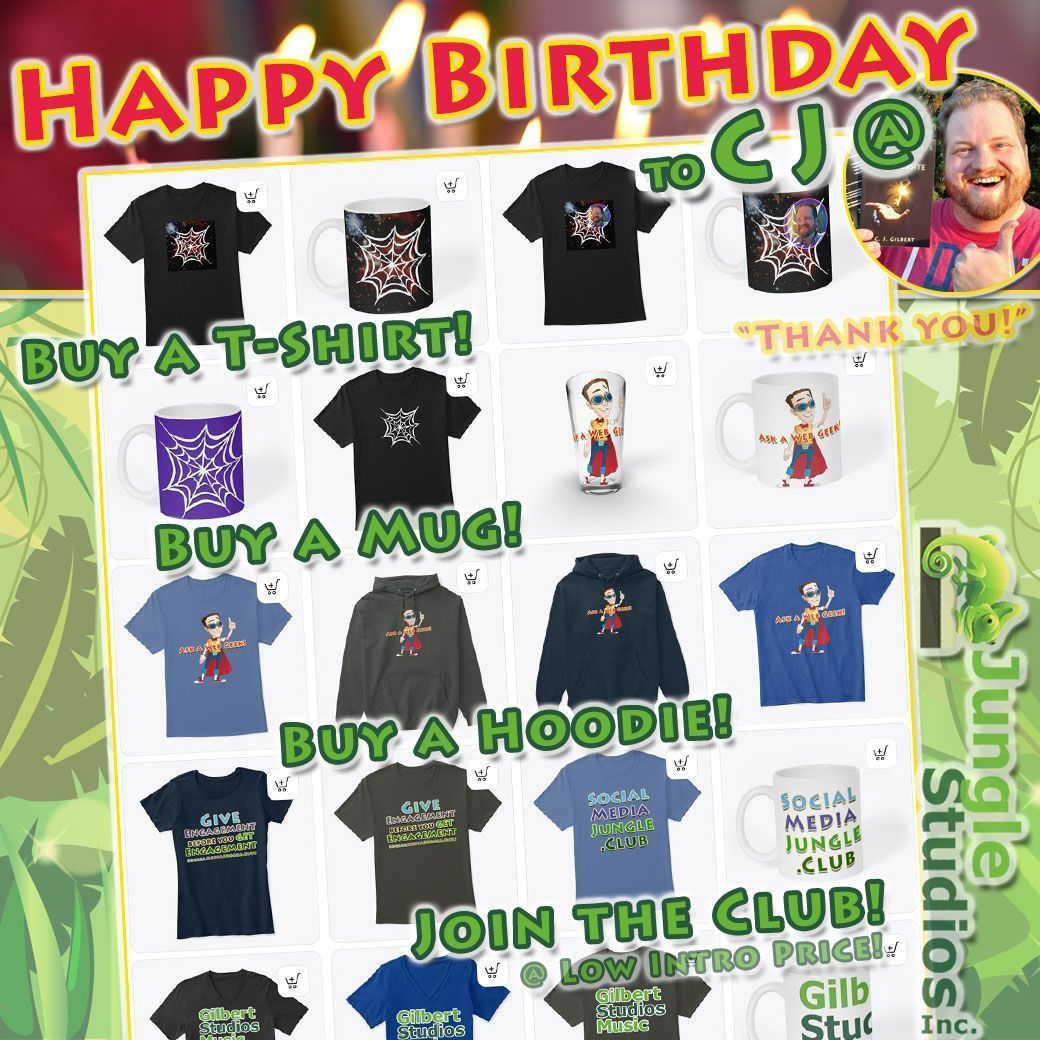 cjgilbertwebpro's tweet image. It's my Birthday Month...  Code BDAY saves 18%!

Grab some BRAND NEW exclusive MERCH!
T-Shirts, Mugs, Hoodies, even a Jacket and Pint Glass!

Check out the whole catalog:
buff.ly/8MoZX6G

#smallbusiness #businesstips #workfromhomedad #marketing #sales
#virtualevents