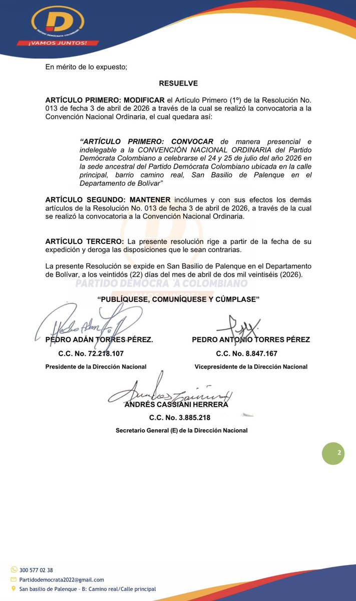 Partido Demócrata Colombiano tweet media