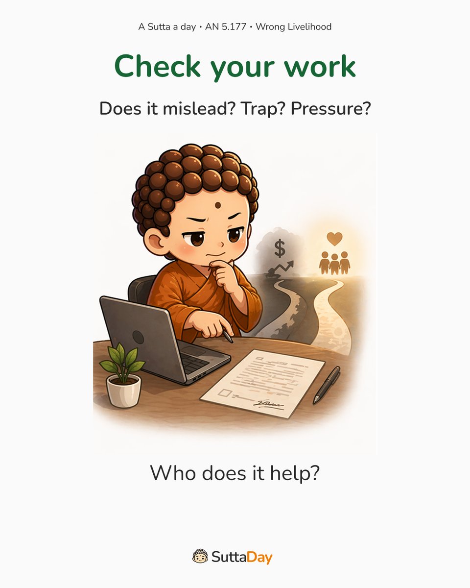 SuttaDay's tweet image. Check your work.

Does it mislead?
Trap?
Pressure?

Who does it help?

#career #innerwork