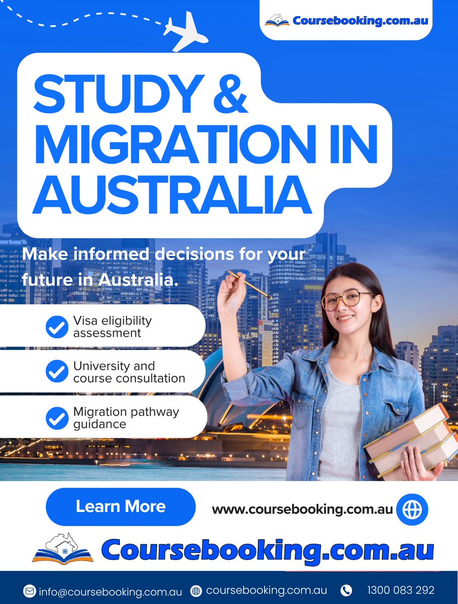 coursebooking_'s tweet image. Study in Australia the smart way.

✔ Right course selection
✔ Unbiased advice
✔ AI-powered insights

Check your pathway with CourseBooking.com.au today.

#StudyInAustralia #CourseBooking #InternationalStudents #MigrationPathway #StudySmart #AIGuidance #AustraliaStudy