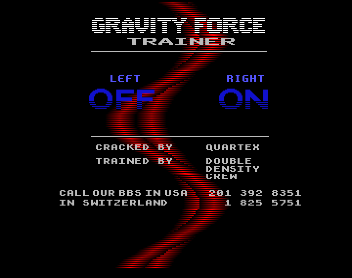 CracktroBot's tweet image. Spider (1987) - Crack: ASS - #Commodore64
North Star (1988) - Crack and Trainer: Two Mag - #AmstradCPC
Hazar (1991) - Crack: Action + NEI - #Commodore64
Gravity-Force (1989) - Crack: Quartex (QTX) - Trainer (+1): Double Density Crew (DDC) - #Amiga