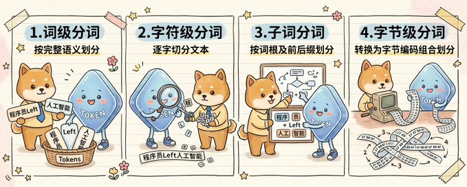 Cute Four-Panel Tokenization Infographic