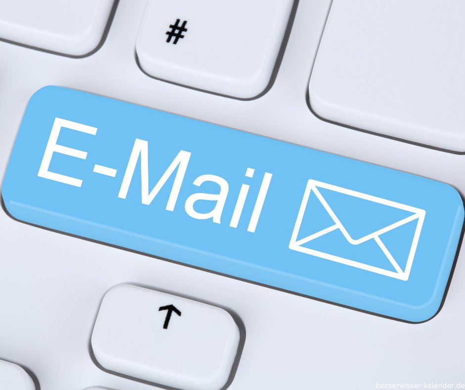 BesserwisserK's tweet image. 23. April 2026 - Tag der E-Mail
Am 23. April feiern wir den Tag der E-Mail (National Email Day), einen Tag, der der Erfindung und Entwicklung der E-Mail gewidmet ist.
#Aktionstag #Digitalisierung #TagderEMail #Vernetzung
besserwisser-kalender.de/2026/04/23/23-…