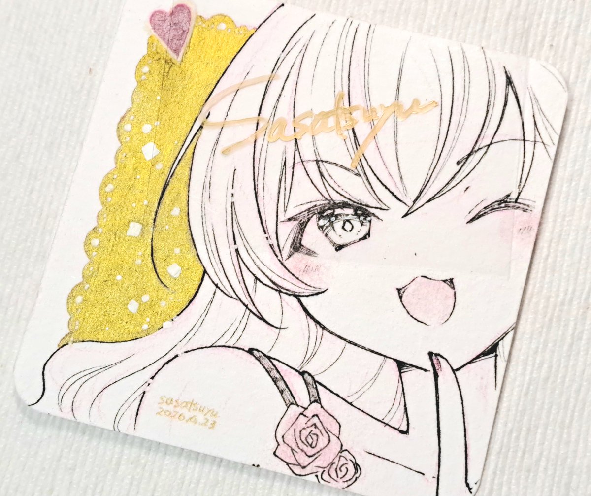 「寝る前に描いた隙間イラスト 画仙紙みたいな紙だったので画仙紙張り色紙描くときと同」|ささつゆ🦊5/5【COMITIA144】H28b📚5/6【A40】参加のイラスト