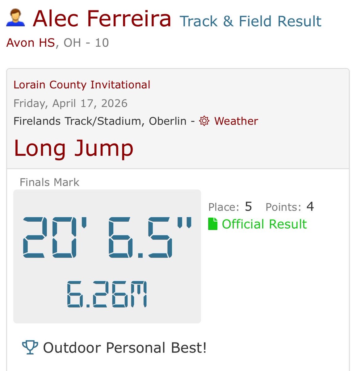 alecferreira21's tweet photo. Great way to start the season. New PRs in   the 100m - 11.4, 200m- 23.3, and LJ - 20’6 1/2. Even better competing alongside my teammates. We keep pushing each other every day, this just the start 🤝 @coach_elderm @EaglesLifting https://t.co/lpPDyyP2eW
