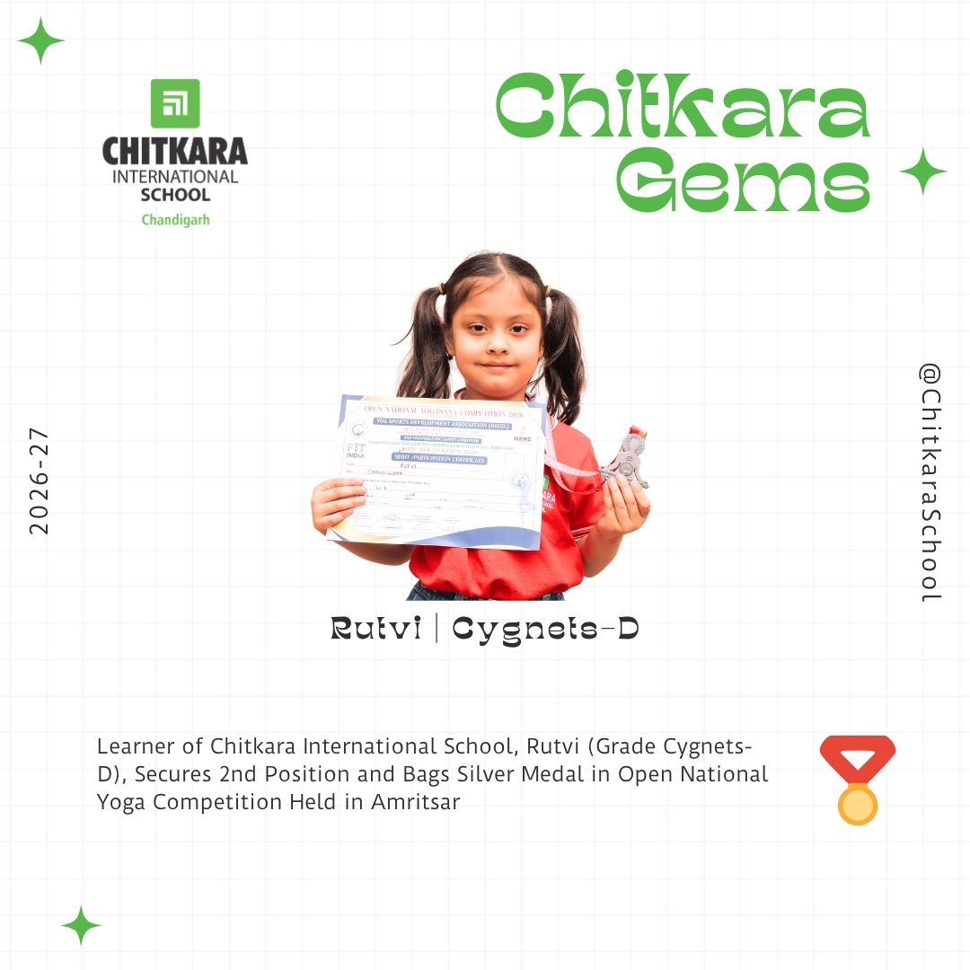 chitkara_school's tweet image. Student of Chitkara International School, Rutvi (Grade Cygnets-D), secures Second Position and bags Silver Medal at Open National Yoga Competition in Amritsar

#CIS #Gems