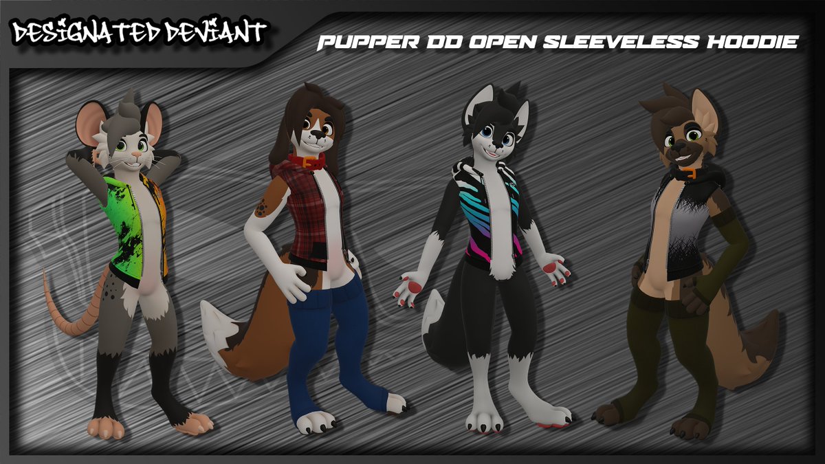 DesignatedDev's tweet image. Im happy to announce the DD Open Hoodie and Sleeveless Open Hoodie for the @scoutartz.bsky.social #Pupper for #Vrchat and #resonite!

Jinxxy:
jinxxy.com/Duff/Pupper_DD…
jinxxy.com/Duff/Pupper_DD…

Gumroad:
designateddeviant.gumroad.com/l/Pupper_DD_Op…
designateddeviant.gumroad.com/l/Pupper_DD_Op…