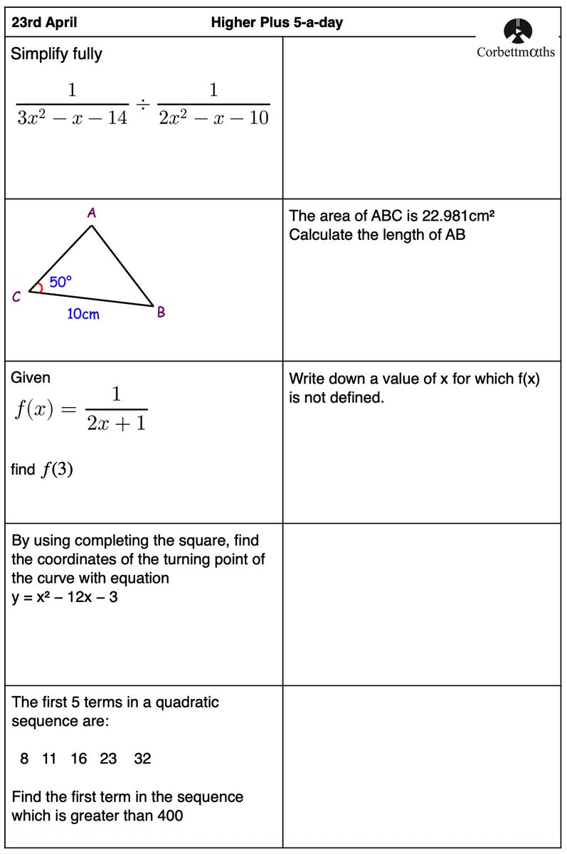 Corbettmaths tweet media
