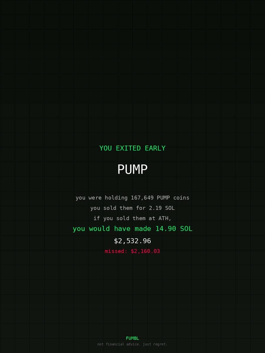 Njabulobhabha's tweet image. used fumbledbags.com to see how much i missed out on $PUMP bro actually gonna crash out                               

EyNbAt2aavE1SbEpmKCLxniHGKez9KqF93zwvAojFKa6
#metamask 
#enable