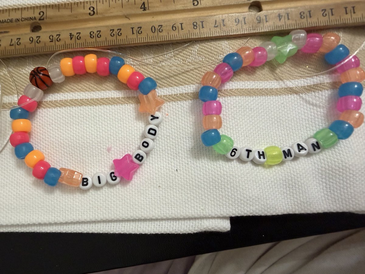 I made these in honor of today’s events, not quite ready yet.. but I told myself.. tomorrow at work, if I spot ANYONE wearing <a href="/spurs/">San Antonio Spurs</a> gear I’m going to gift them a bracelet.. and no one better DEMAND a certain 1🤡