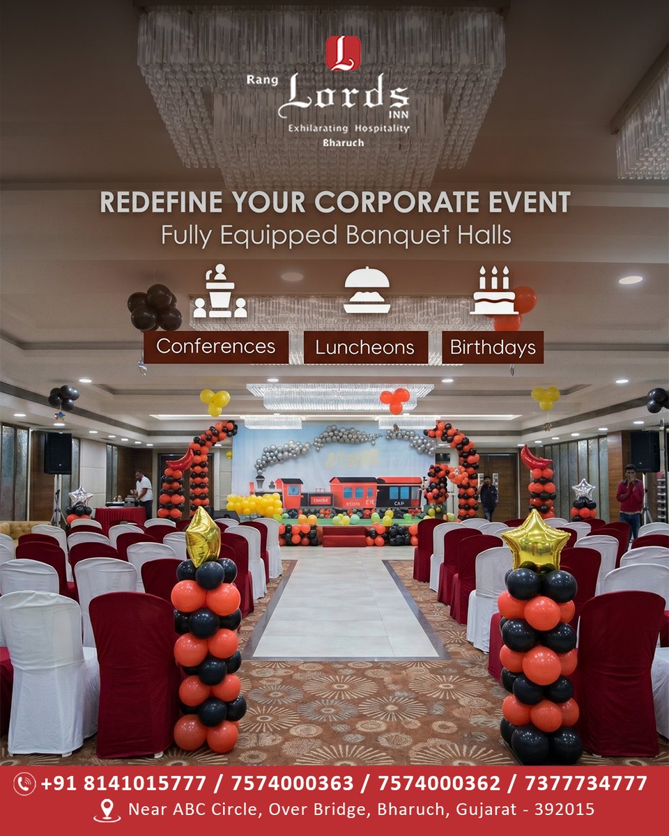 LordsInnBharuch's tweet image. Redefine your corporate events with elegance and style ✨
From conferences to celebrations, we make every moment unforgettable.
#CorporateEvents #BanquetHall #LuxuryEvents #EventPlanning #Bharuch #BusinessMeetings #EventVenue #Hospitality #CelebrateInStyle #EventGoals