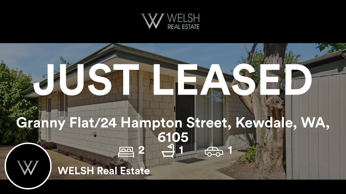 🛌 2 🛀 1 🚘 1
📍 Granny Flat/24 Hampton Street, Kewdale, WA, 6105

Our latest leased rental on RateMyAgent

rma.reviews/sowx60apav7h

...
#ratemyagent #realestate #WELSH_Real_Estate
