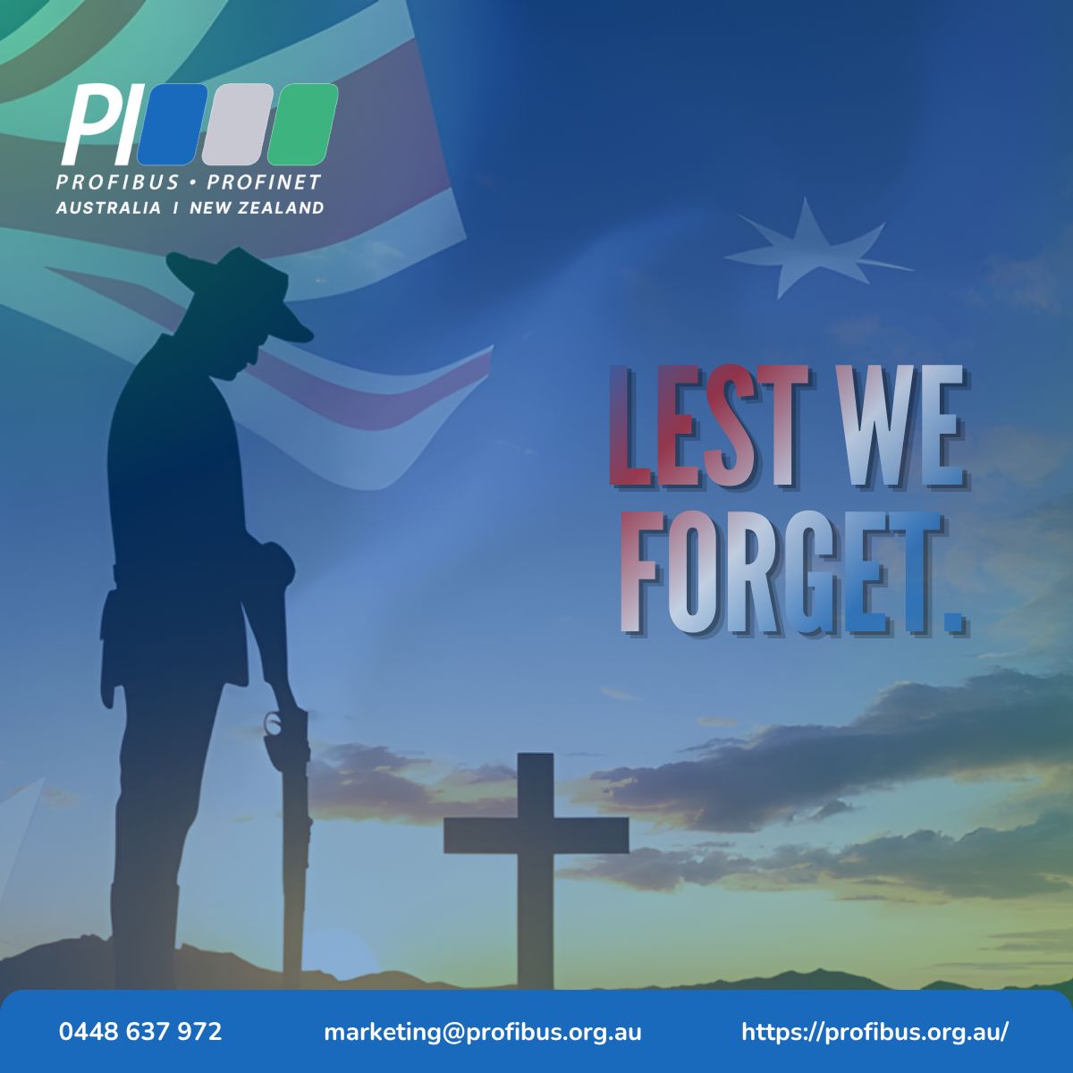 ProfibusN's tweet photo. Lest We Forget.

PAANZ honors the service and sacrifice of the ANZACs and all who have served. We reflect on the enduring values of resilience and mateship within our community and pay our respects to past and present service members.

Stay updated: https://t.co/JqZ5qzezHi https://t.co/4wryvn487I