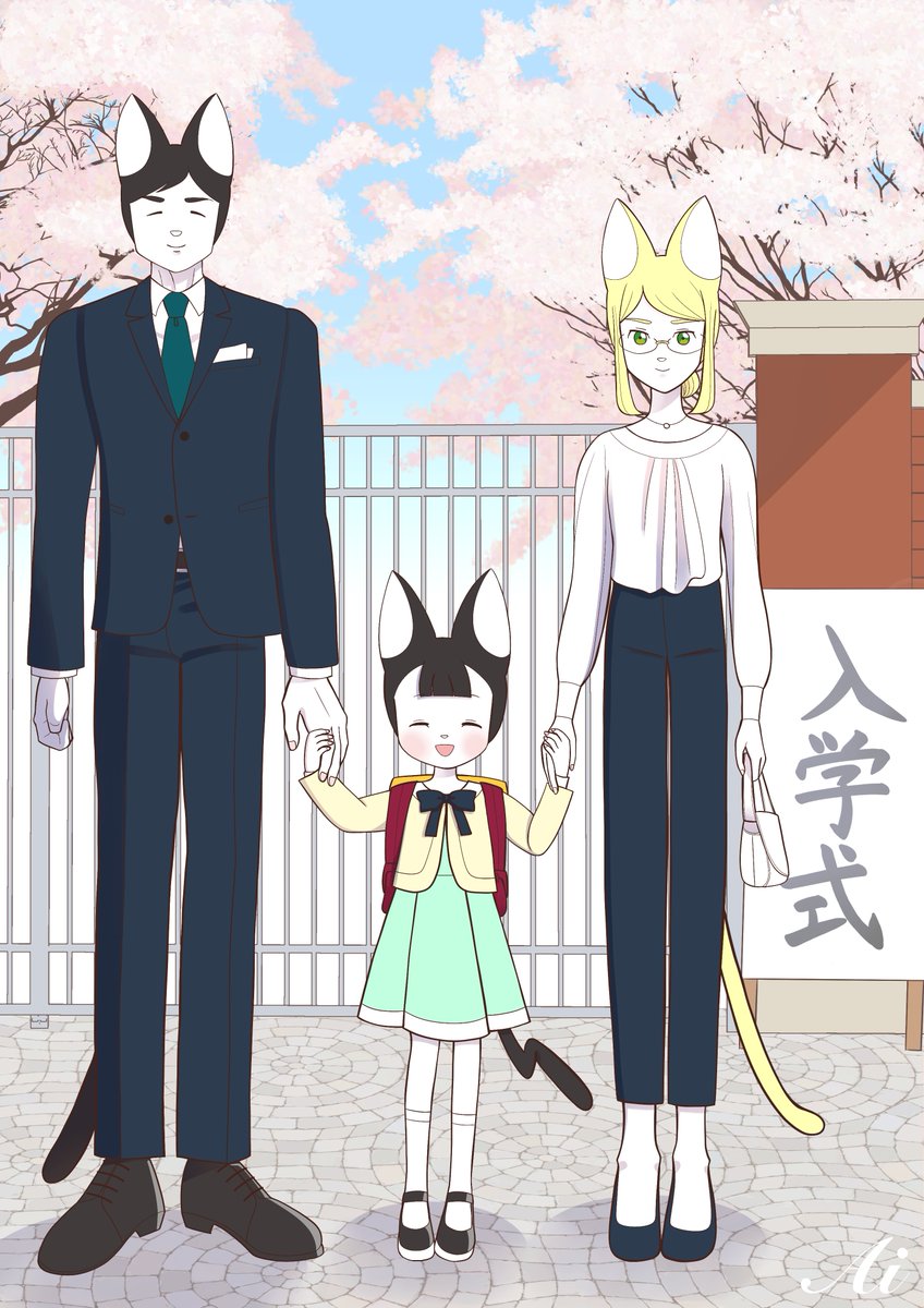 ProjectR0901's tweet photo. こんにちは☀
 Project-Rメンバーのあいです😊
今月は「入学式」をテーマにしたイラストを描かせていただきました🌸
お兄ちゃんとお姉ちゃんと一緒でダリも嬉しそう💖 https://t.co/fSMStfC608