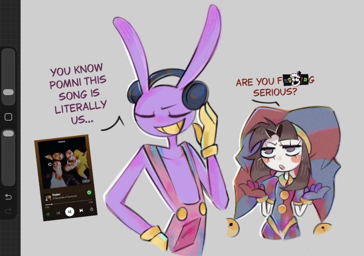 its_yumilove's tweet image. He would unironically listen to ts. 

#tadc #funnybunny #jax #pomni