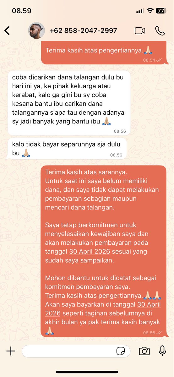 fltmak7's tweet photo. Hai Tunaiku, saya Akan menyelesaikannya di Tanggal 30 April 2026 ini ya untuk tagihan yang terlambat mohon di berikan waktu dan keringannya, atau saya boleh restukturisasi untuk tanggal tagihan di pindah setiap tanggal 30 di setiap bulannya? @tunaikucom @amarbankID https://t.co/wPQy6Fy74E