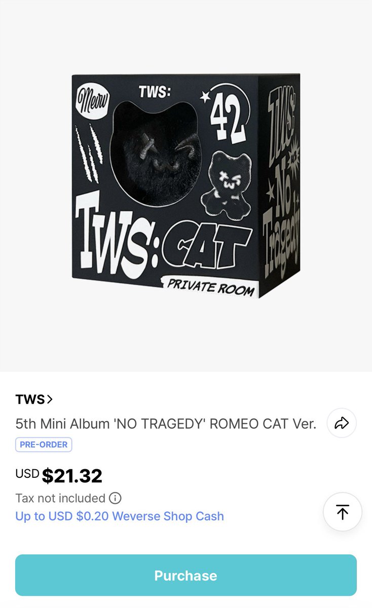 TWS_INTL's tweet photo. [INFO] 260423

TWS 5th Mini Album 'NO TRAGEDY' ROMEO CAT Version has been restocked and is now available for pre-order.

🖇️ https://t.co/bBCyn96fCY

#TWS #투어스 #247WithUs @TWS_PLEDIS https://t.co/p1d1QvCdIw