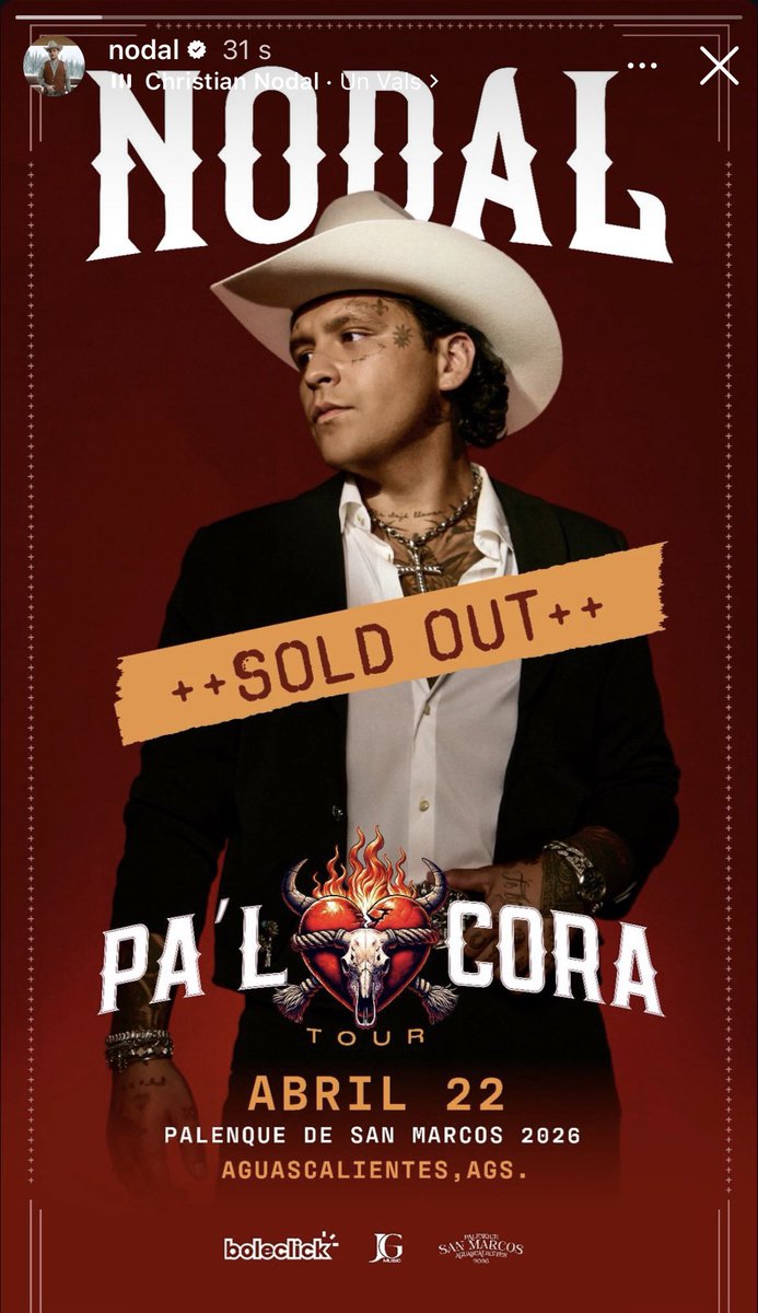 El Rey hizo otro sold out en su show de hoy en Aguascalientes  😍👏🏼 
Que sigan los éxitos