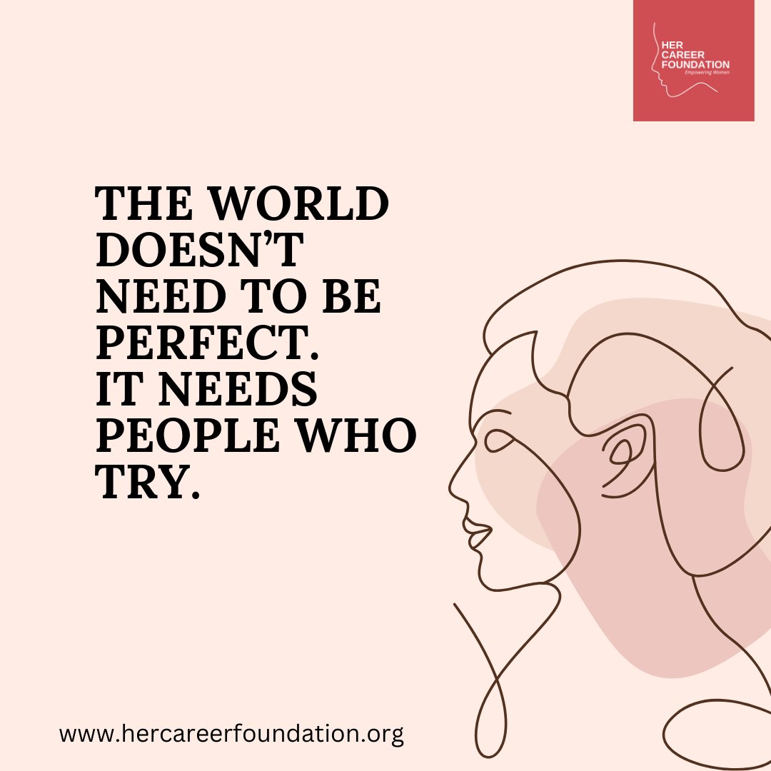 hercareer_fou's tweet image. Perfection isn’t required.

The courage to try, to show up, and to keep learning, that’s what truly makes a difference.

#LearnandGrow #hercareerfoundation #hcf #progressnotperfection