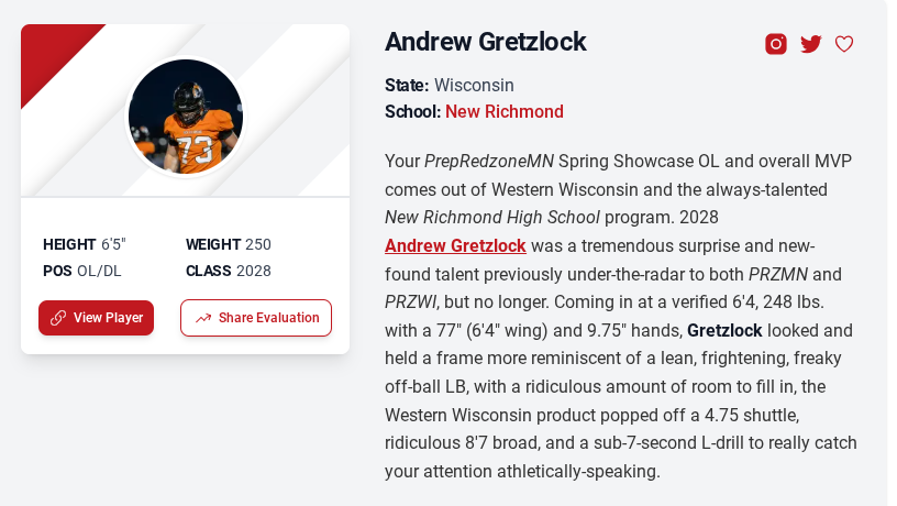DrewGretzlock's tweet photo. Thank you @OJW_Scouting for another write-up! Im more than blessed to receive this honor! Big things to come this offseason!
@_CharlieNesbitt @coachdangalante @CoachKMorgs @CoachKubacki @CoachLucasNDSU @DavidWienke15 @IanLillieCMU @CoachLarsonNR @EliPerezUW @CoachBAM93 @nick20lee https://t.co/7yucV0y5Gi