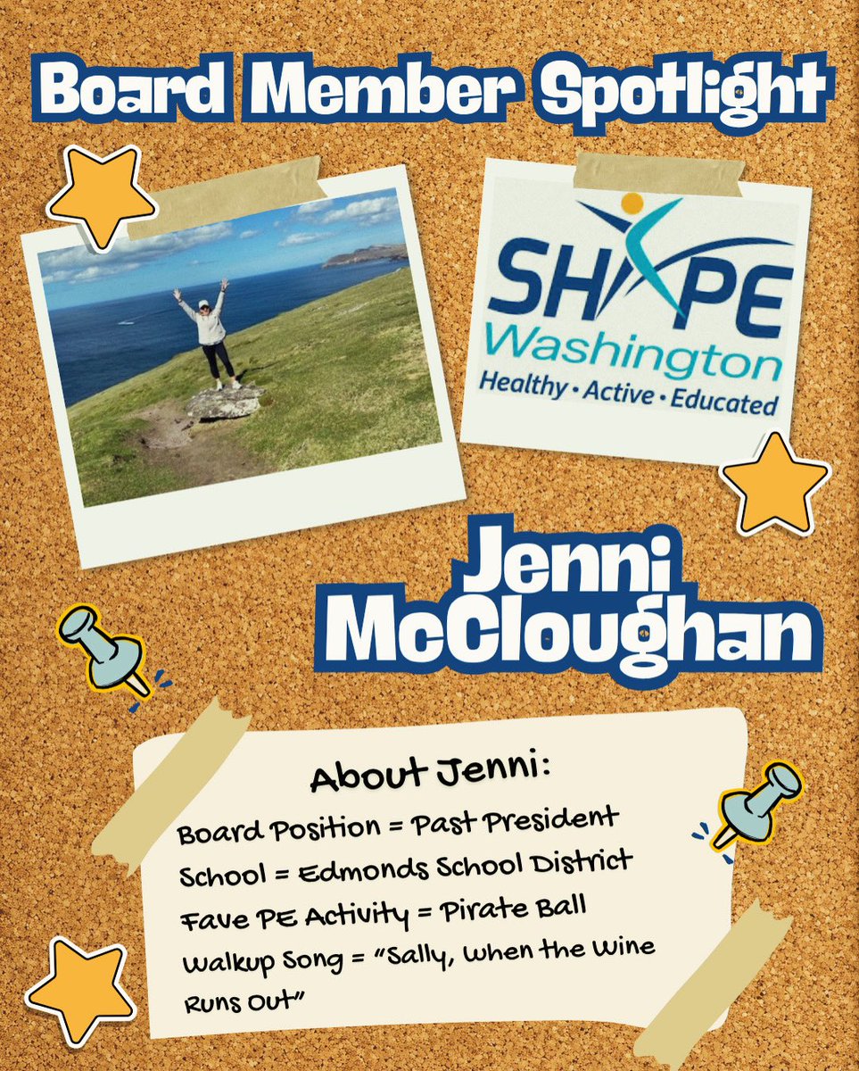 SHAPEWA's tweet photo. Time for a Wednesday NIGHT spotLIGHT!!! 🤩🤩🤩
Meet our current Past President, Jenni McCloughan! https://t.co/87Vee1gzZ2