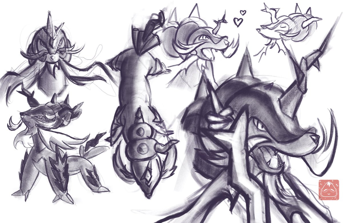 inkatcha's tweet image. Samurott sketches in Procreate, because my friend gave me good idea to sketch my favorite Pokemon #pokemon #samurott #hisuiansamurott